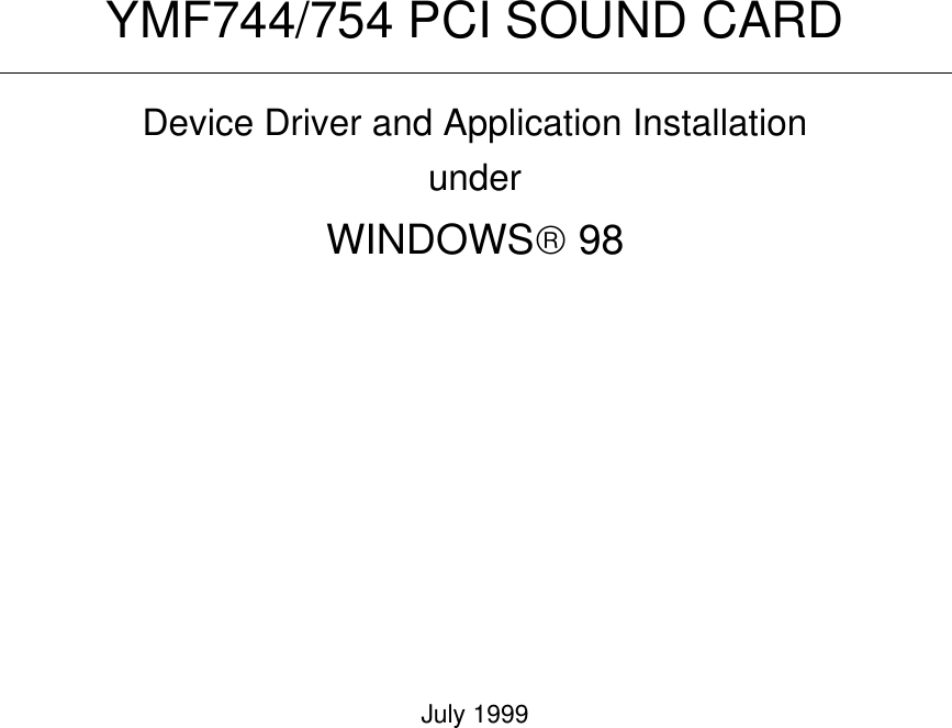Download driver sound card yamaha ymf744
